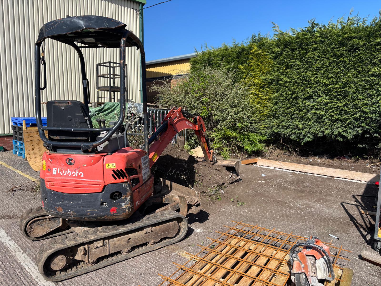 Plant and tools on a construction site
