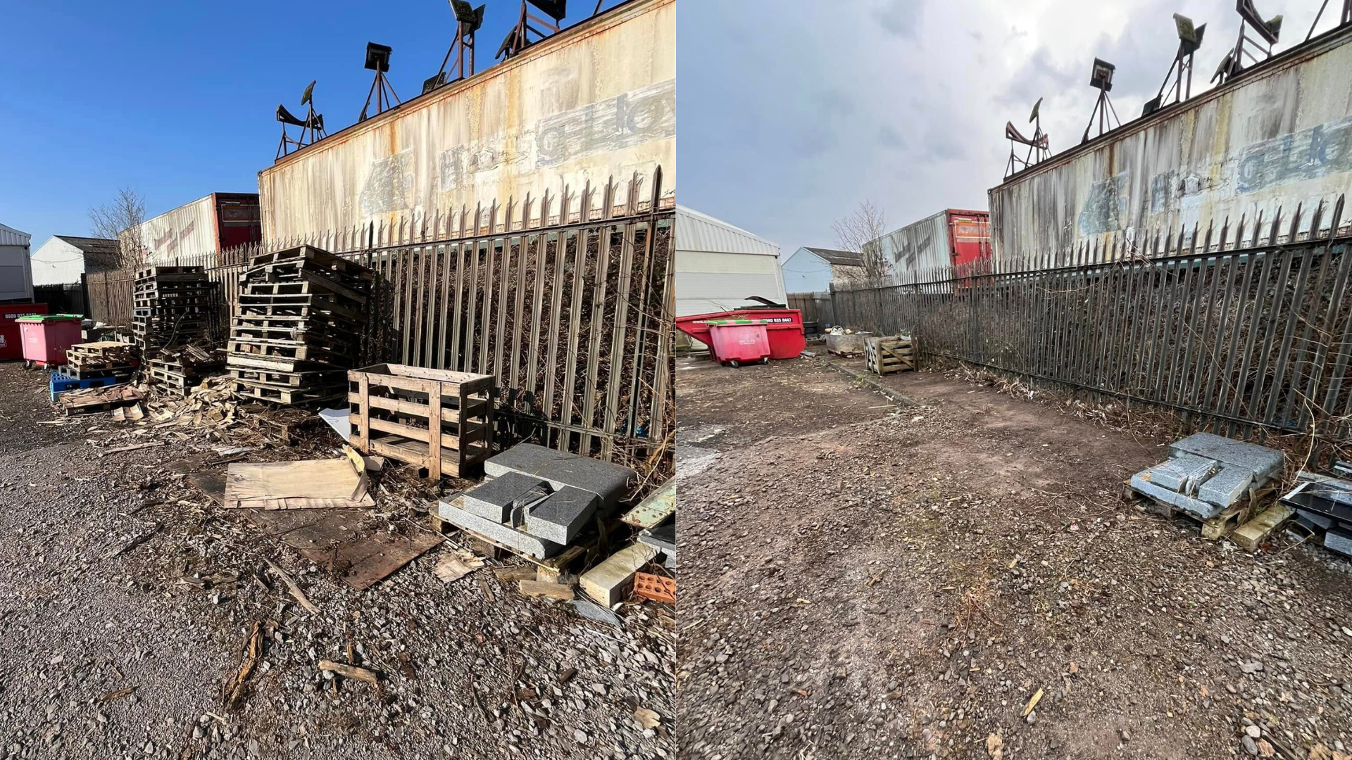 Before & After Picture Showing A Site Clearance in Stoke on Trent
