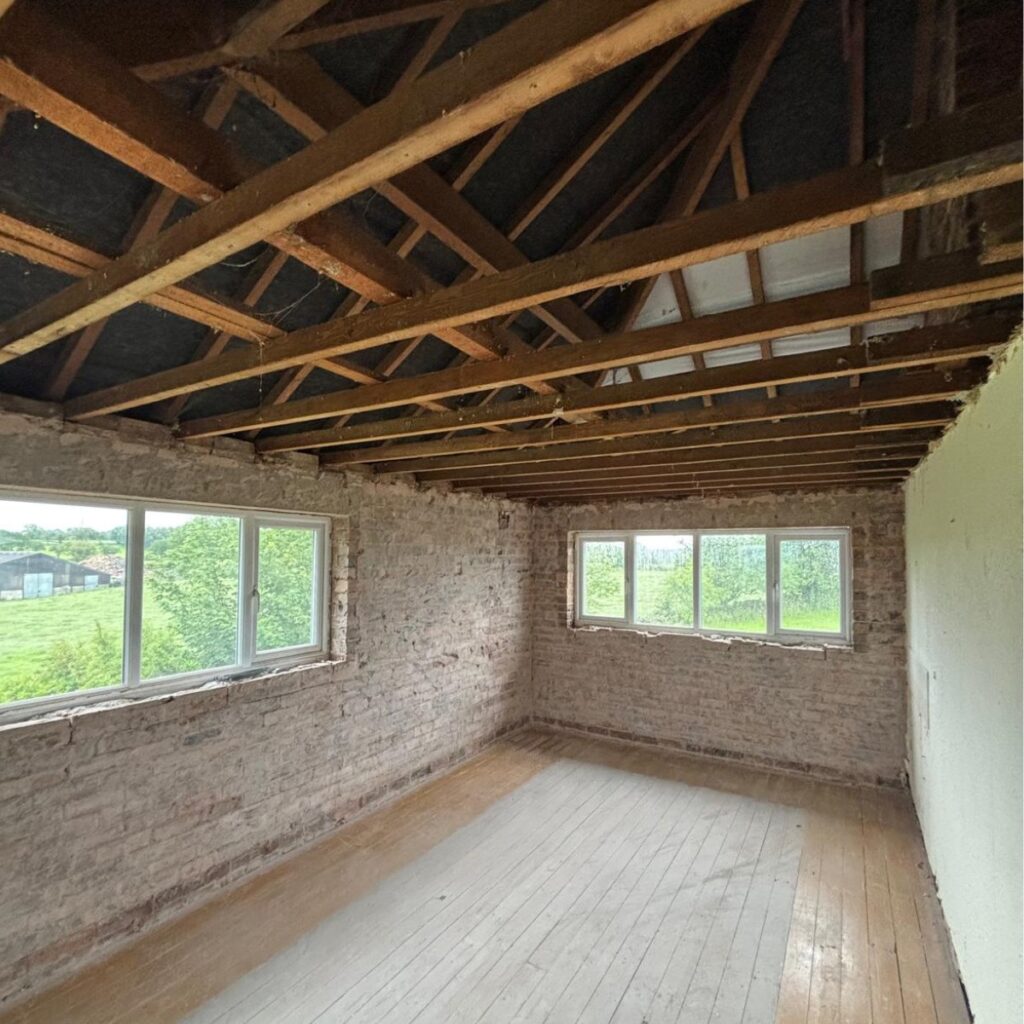 Cleared and stripped room ready for refurbishment works